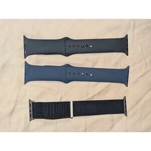 Genuine Unused Apple Watch Silicone Sport Bands Black/White Lot of 3